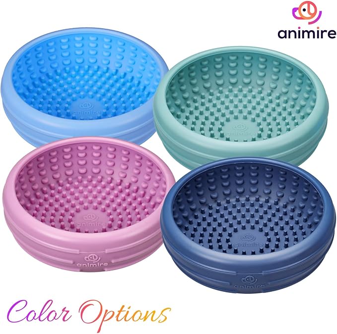 Dog Lick Bowl, Animire Freeze Lick Mat for Dogs, Non-Slip Slow Feeder Licking Bowl Enrichment Treat for Distraction Anxiety Relief, Food Grade Silicone, Dishwasher Safe(Baby Blue,S)