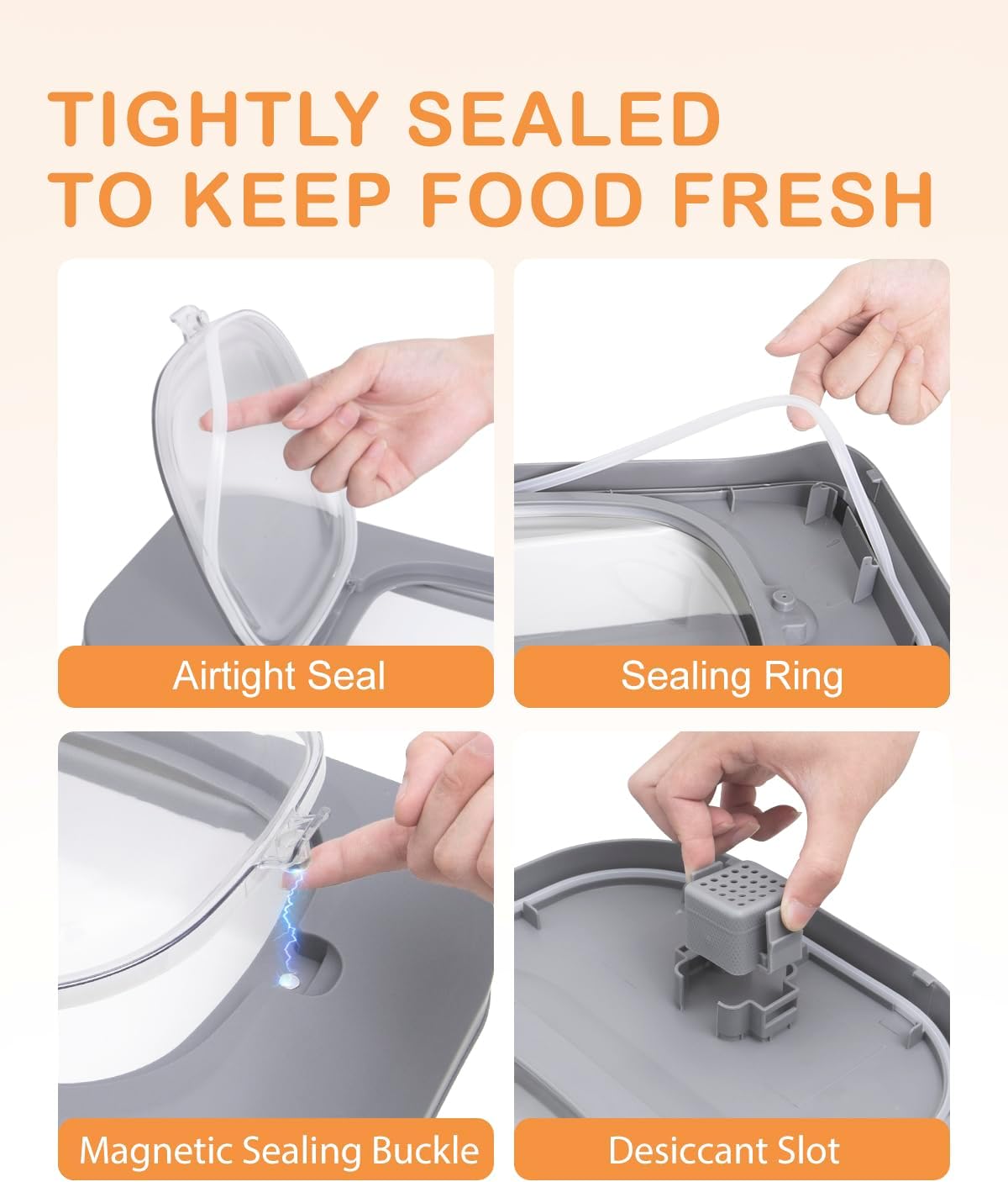 10-13 Lbs Dog Food Stroage Container, Collapsible Dog Food Containers with Airtight Lid, Pet Food Scoop and Silicone Dog Bowl, Pet Food Storage Container Dry Food for Dog, Cat and Other Pets