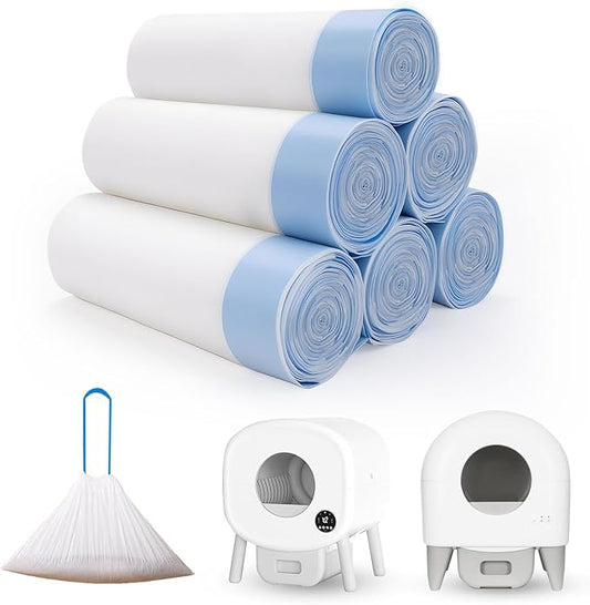 120 Count Cat Litter Box Liners for Fumoi and Fsitego Self Cleaning Litter Box, Extra Thick Heavy Duty Cat Litter Bags Replacement, 3-4 Gallons of Capacity