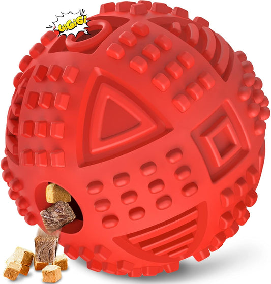 LEGEND SANDY Dog Balls Treat Dispensing, Dog Toys for Aggressive Chewers Large Breed, Nearly Indestructible Squeaky Dog Chew Toys for Large Pet, Natural Rubber Doggie Puzzle Toys, ToughTreat Ball