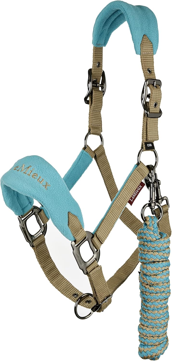 LeMieux Vogue Fleece Headcollar - Halter & Leadrope - Extra Padding, Adjustable at Curb and Poll Strap