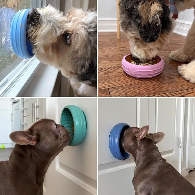 Dog Lick Bowl, Animire Freeze Lick Mat for Dogs, Non-Slip Slow Feeder Licking Bowl Enrichment Treat for Distraction Anxiety Relief, Food Grade Silicone, Dishwasher Safe(Baby Blue,S)