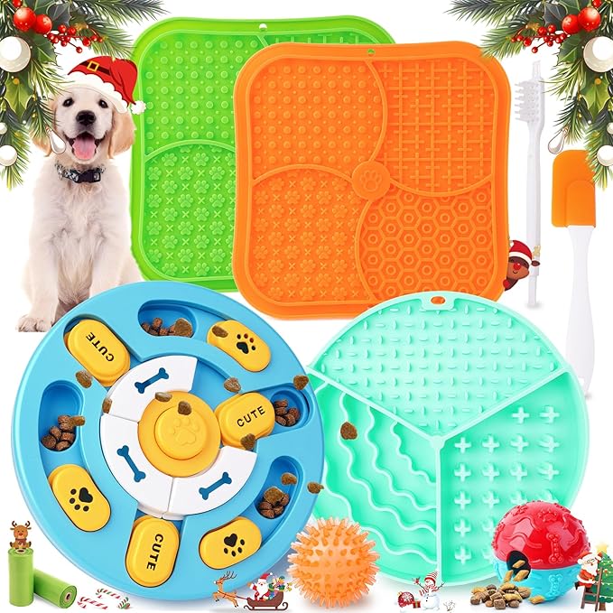 10 Pack Complete Dog Puzzle Toys Set-Dog Lick Mat & Feeding Bowl with Suction Cups for Small & Medium Breeds,Enrichment Toys for IQ Training & Mentally Stimulating