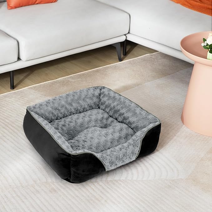 INVENHO X-Large Dog Bed Rectangle Washable Orthopedic Soft Calming Sleeping Durable Pet Cuddler with Anti-Slip Bottom